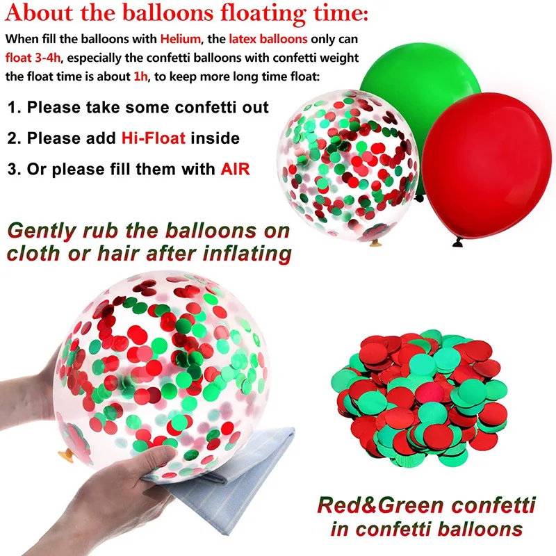 

Hot sale 129pcs/lot Christmas red and green latex balloon arrangement garland arch set new year party decoration balloon chain