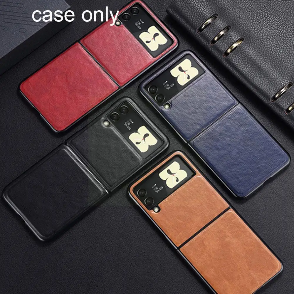 

Z Flip3 Luxury Foldable Leather Phone Cover For Z Flip 3 5g Zflip3 Zflip 3 Shockproof Protective Back F X1l0
