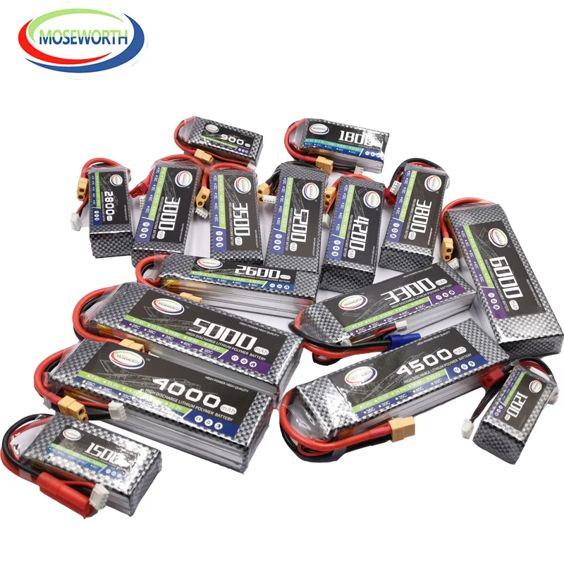 7 4 В 2S RC самолет LiPo батарея 1100 1800 2600 3500 4500 5200 6000 мАч 30/40/60C для радиоуправляемого