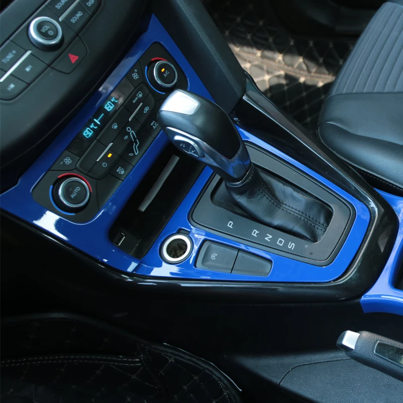 3Pcs/Set ABS Blue Gear panel canholder cup holder Special Modified Decorative Cover case For Ford Focus 3 4 mk3 2015-2017 | Автомобили и