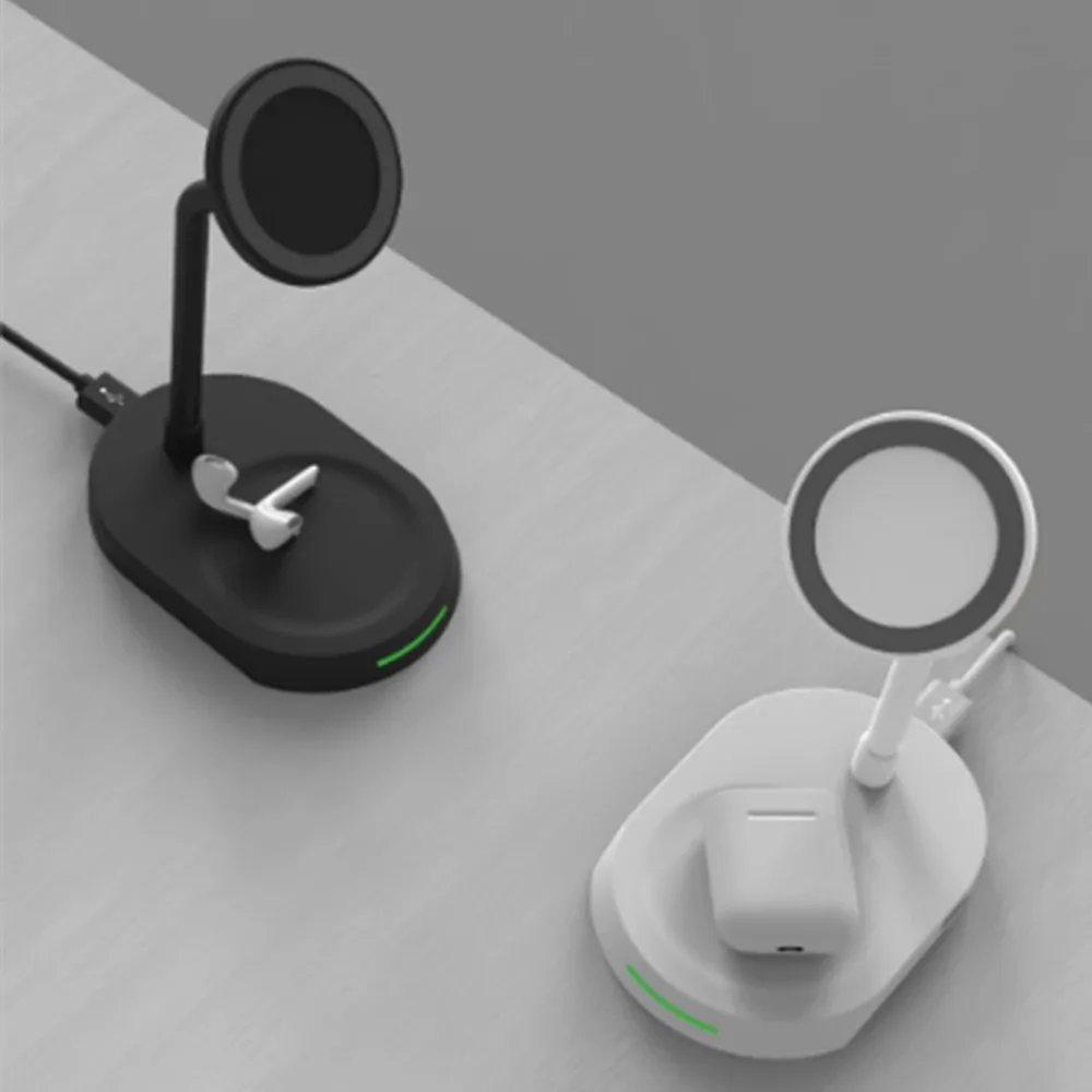 2022 new 2 in 1 20w qi magentic wireless charger stand pad fast charging for iphone 13 12 pro max mini airpods 3 pro apple watch free global shipping