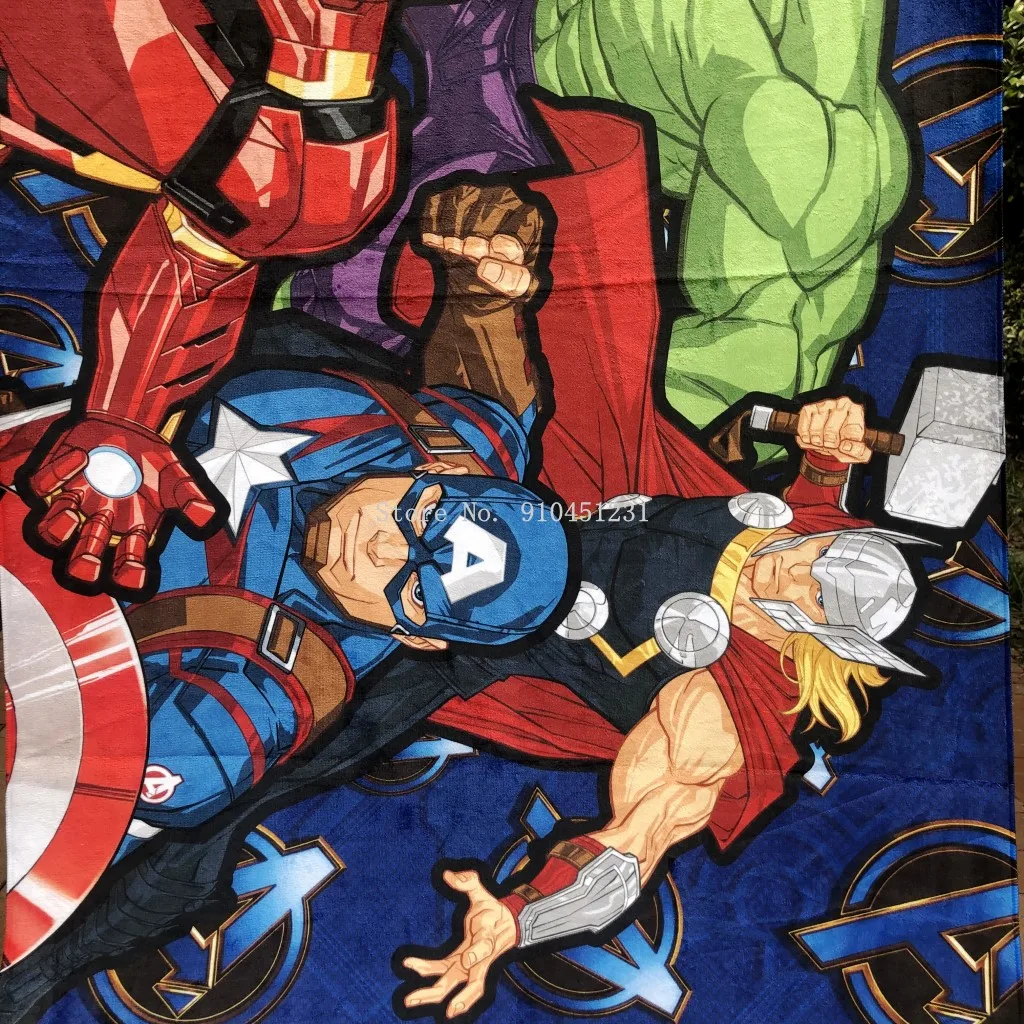 Хлопковое пляжное полотенце мстители одеяло Железный человек Халк для взрослых