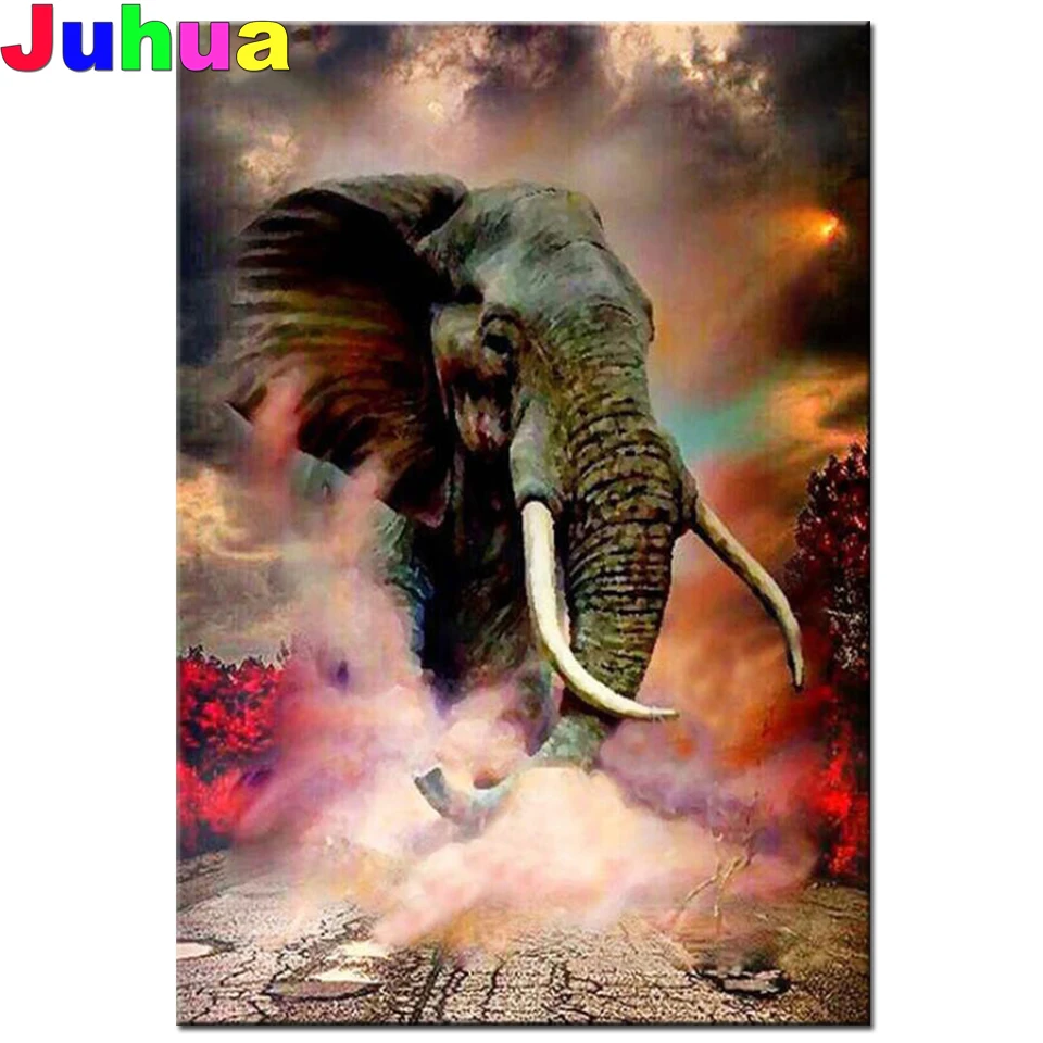 

Алмазная вышивка с изображением слона 5D, квадратная вышивка