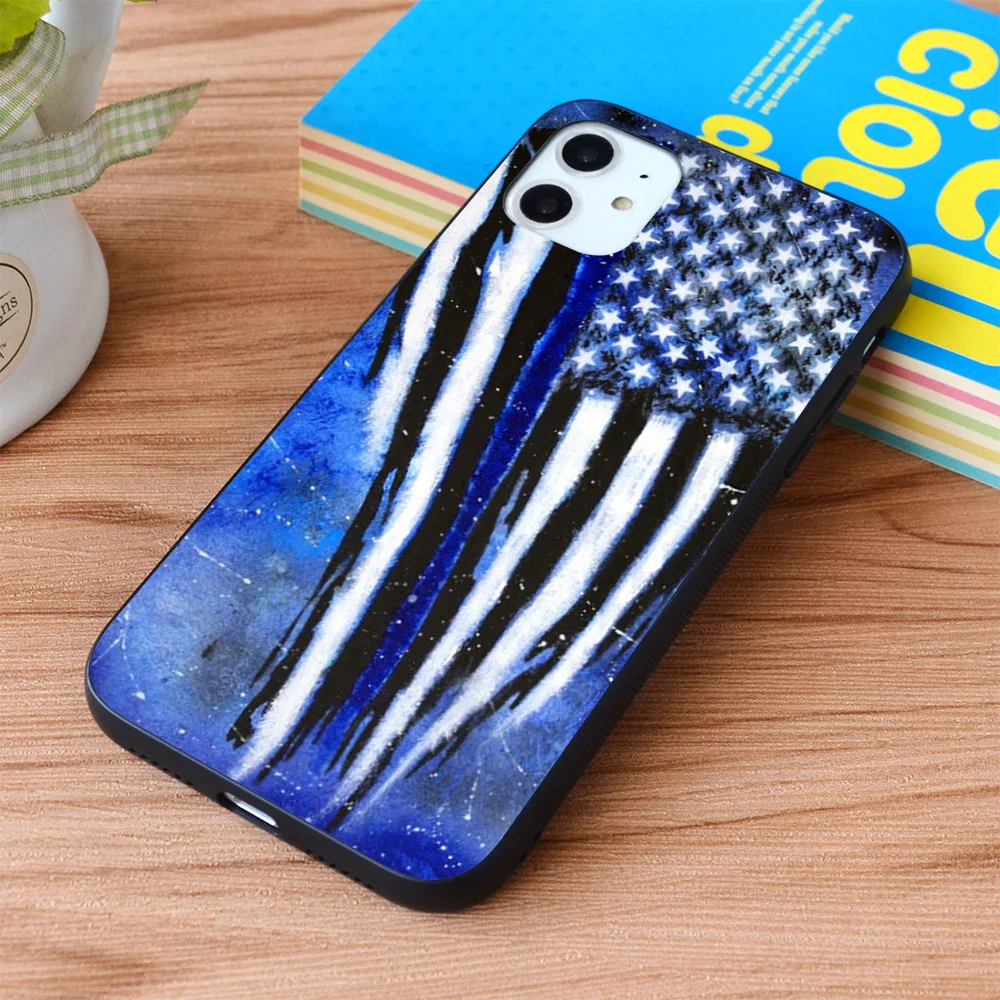 

For iPhone Thin Blue Line Soft TPU border Apple iPhone Case