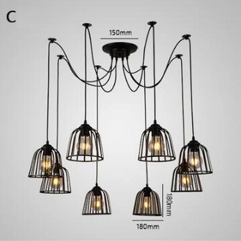 Винтажный подвесной светильник паук лампа лофт E27 промышленное освещение Ретро