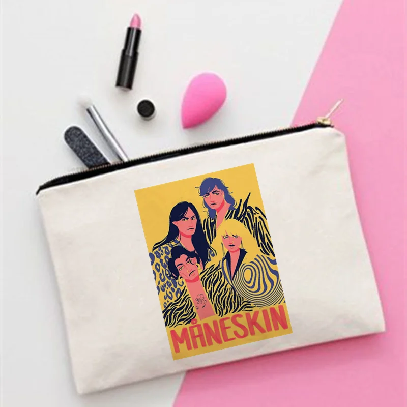 

2021 Women Maneskin Printed Fashion Women Cosmetics Organizer Bag for Travel Colorful Storage Bag for Lady small Gift Bag