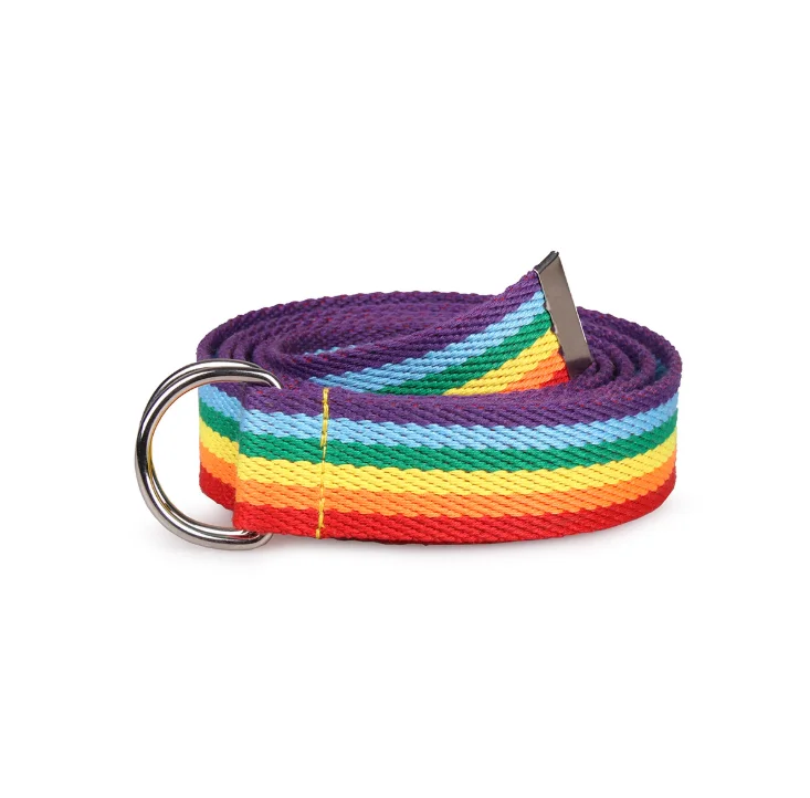 

Fashion Long Waist Belt for Women Lady Pretty Canvas Trendy Rainbow Colors Thin Skinny Waist Belt Dress Accessory Clothes Gift