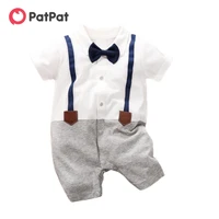 patpat 2020 new arrival summer and spring baby boy gentleman faux two overalls romper loose shape baby boy clothes
