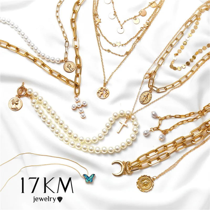 17 км в винтажном стиле Золотая монета с портретом подвес ожерелье из окисленного