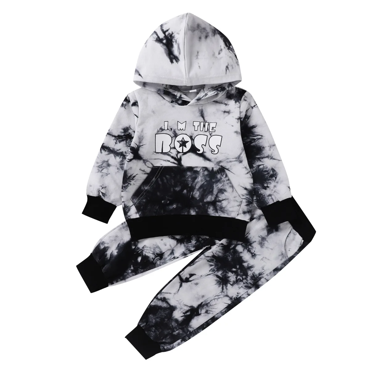 Комплект весенней одежды для мальчиков и девочек спортивный костюм из хлопка с