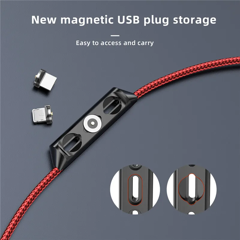 3 в 1 чехол с магнитными разъемами для Micro USB Type C переносной хранения магнитным
