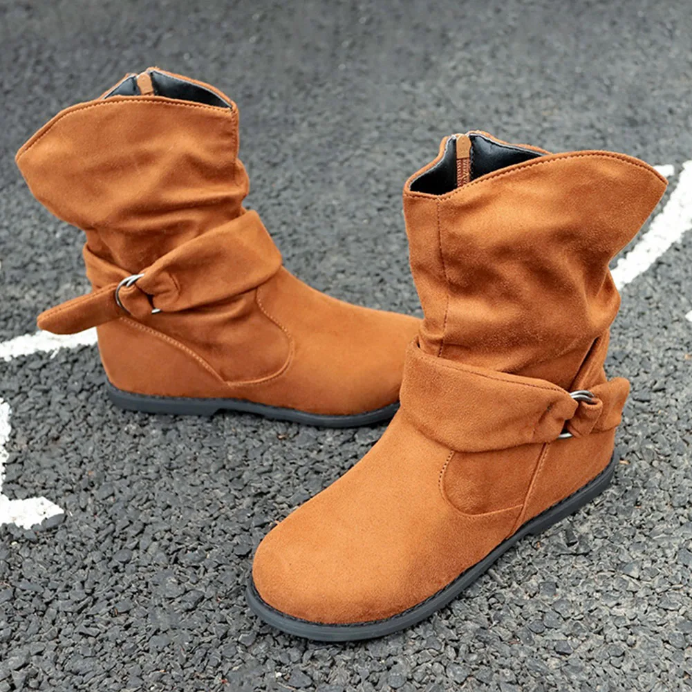 Женские винтажные осенние ботильоны на плоской подошве с застежкой молнией и