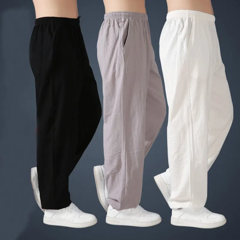 

Loose Cotton Linen Pants For Men Harem Pants Men's Tai Chi Pants Martial Arts Kung Fu Summer Running Pants Yoga