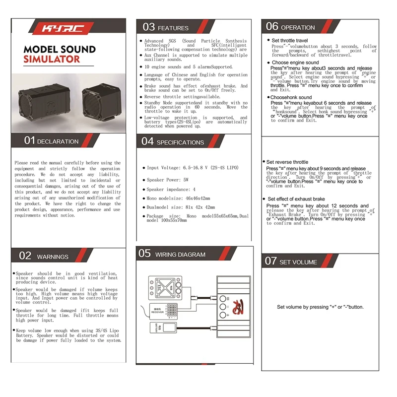 

RC Car Engine Sound Simulator Kit 10 Styles Sound Mode for 1/10 RC Model Car Crawler Truck on Road Parts