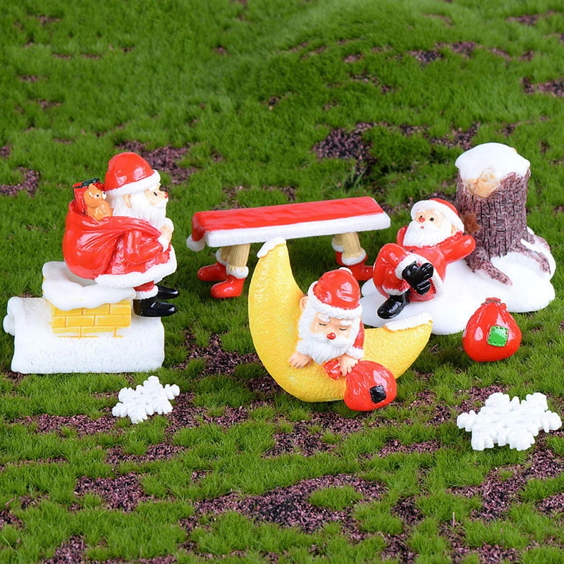 1 шт. мини-смоляная Фея Санта Клаус Снеговик модель Рождественская елка статуэтки