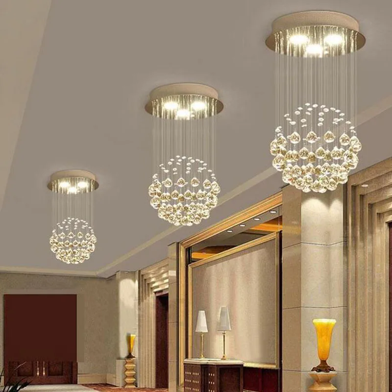 

YSN Manggic Modern K9 Large LED SphericLiving Room Crystal Chandeliers Round Light Fixture Lamp Room Interior Hotel Hall Room