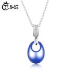 Новинка 2020, женское ожерелье с подвеской в виде капли воды, Серебряное циркониевое длинное ожерелье, изготовлено Cermaic, голубое розовое ожерелье для женщин