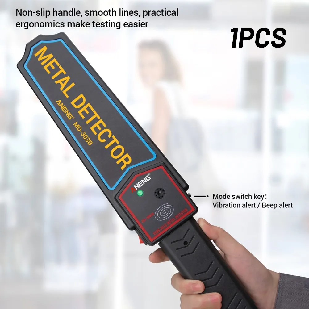 

MD303B Handheld Metal Security Detector With Adjustable Sensitivity Detector Power Tools 6F22 Type 9V Battery