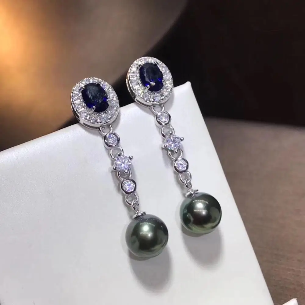 Серьги с жемчугом D513 изящное ювелирное изделие искусственное серебро Круглый 8-9