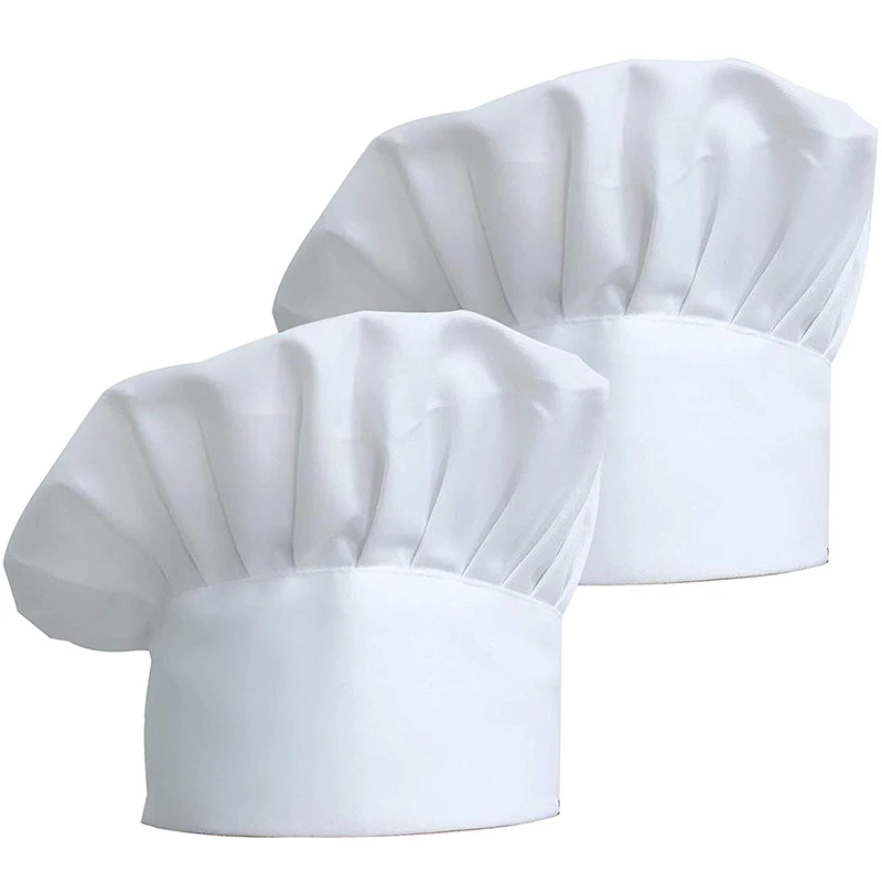 

6 Pieces White Apron Set Unisex Adjustable Chef Hat Kitchen Baker Cook Apron with Pocket for Home Restaurant Accessories