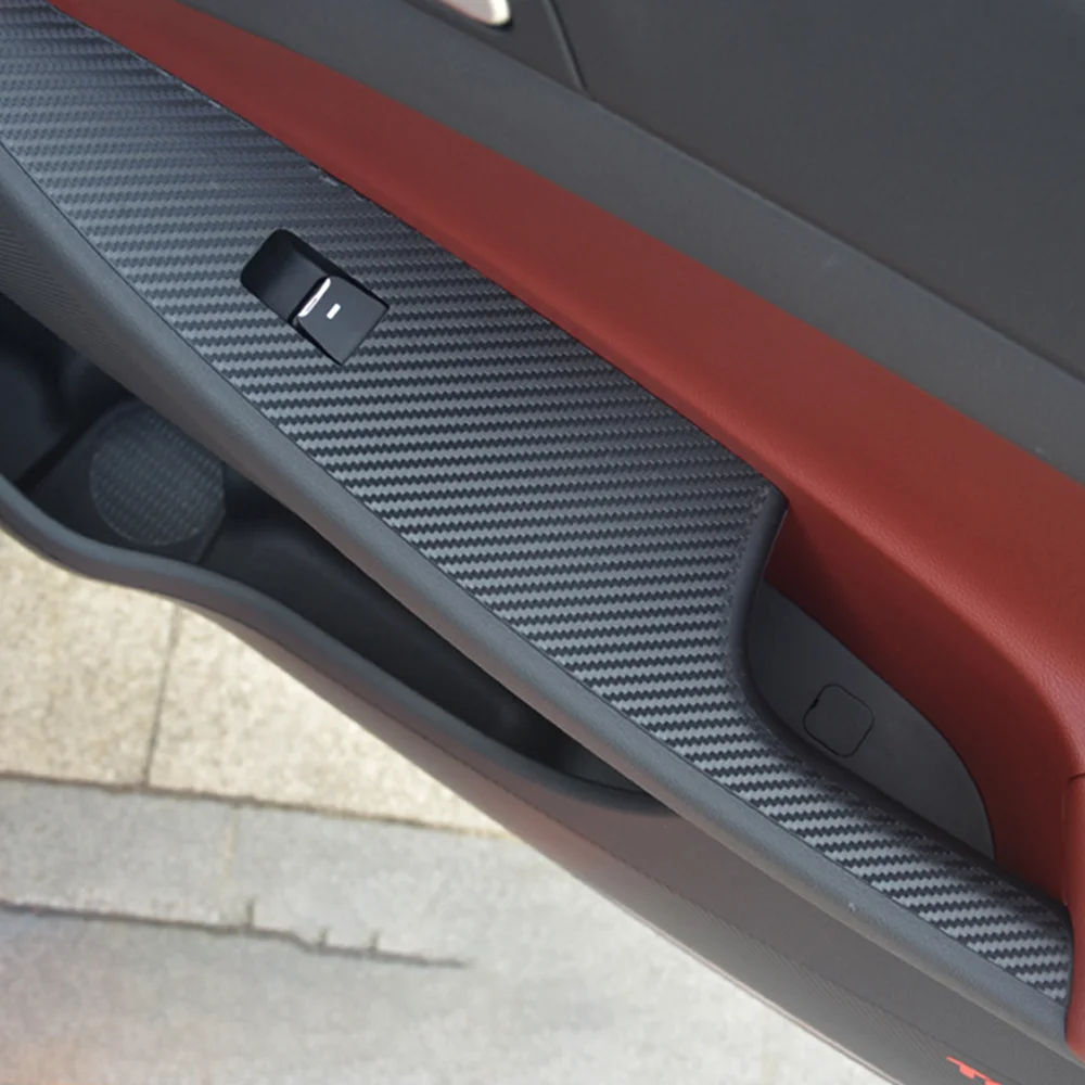 Автомобильные карбоновые наклейки кнопка подъема автомобильного окна панель