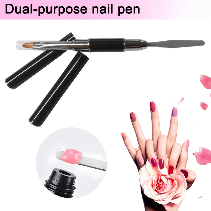 

New Double-end Manicure Tool UV Nail Art Pen Slice Brush Dual-Ended Slice Shape Tool Polish SCI88