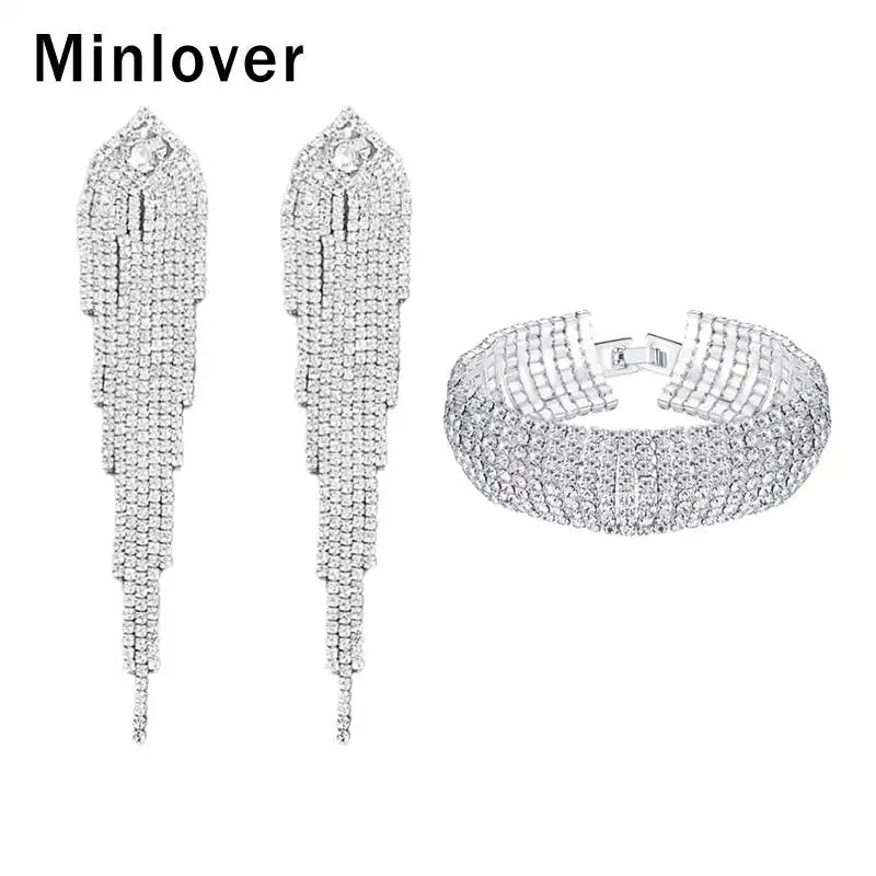 Minlover 2019 модные новые роскошные комплекты свадебных ювелирных изделий для
