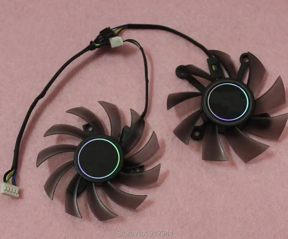 R184 FD7010H12S + FD8015U12S 75 мм двойной кулер Замена вентилятора 4 провода 5Pin для ASUS GTX560 TI HD7850