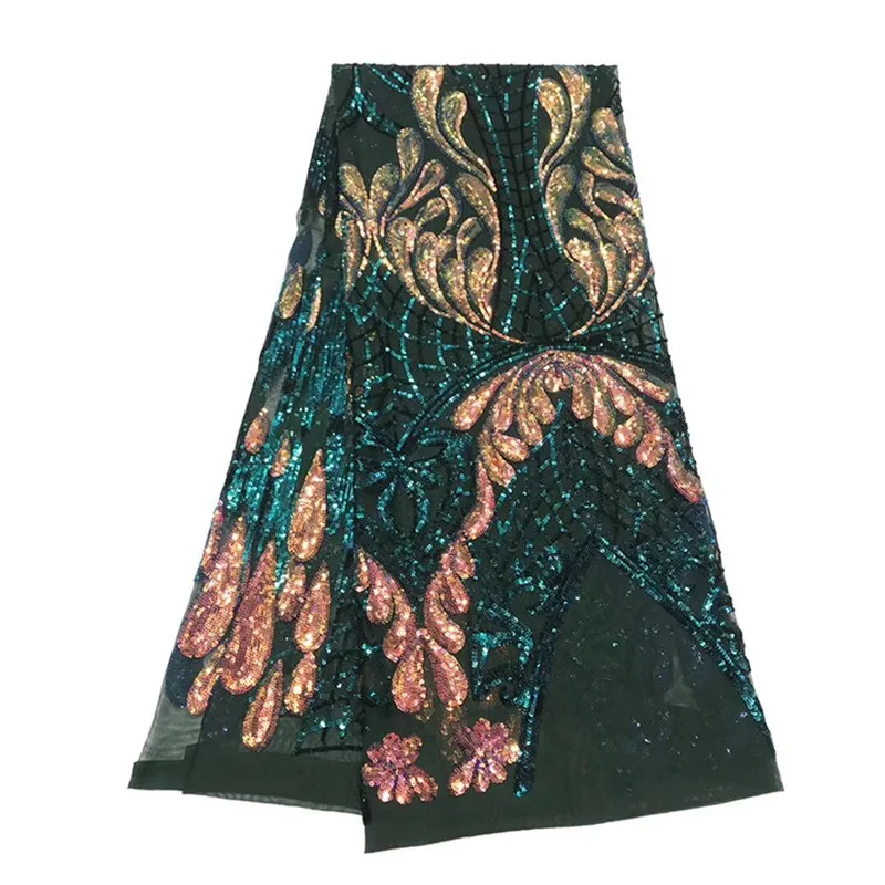 Уникальный блестящий дизайн африканская сетка с блестками кружевная ткань