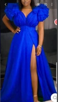 royal blue prom dresses high slit cap sleeves special occasion party dress prom gown robe de soiree vestidos