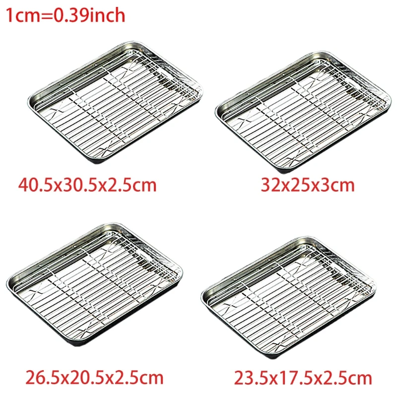 

Baking Sheet Tray with Removable Rack Set Stainless Steel Cooling Pan for Oven