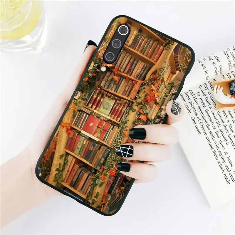 

bookcase pattern Phone Case For Xiaomi Redmi note 7 8 9 t k30 max3 9 s 10 pro lite Luxury brand shell funda coque