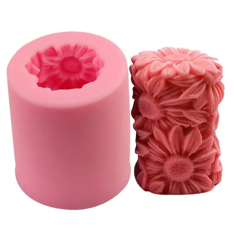 3D Sunflower Silicone Aroma Candle Mold Soap Clay Making DIY Cake Chocolate Tool C63B | Molds