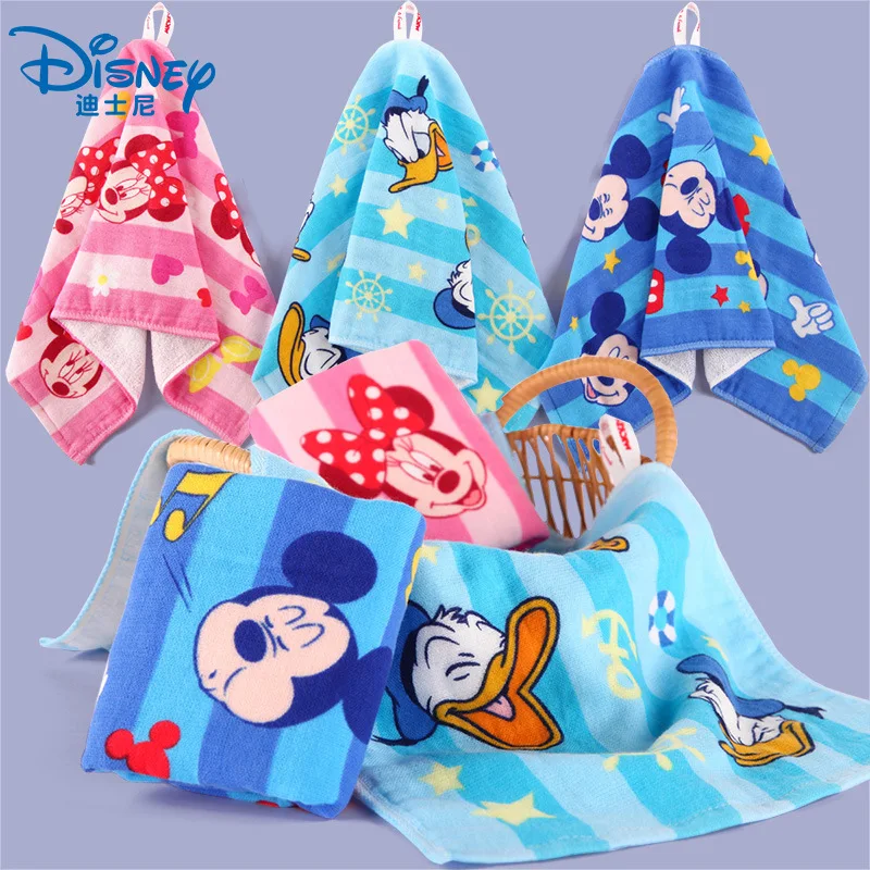 

Original Disney Minnie Mickey cartoon gauze children's towel Pure cotton children's towel Baby children's towel 25*50CM