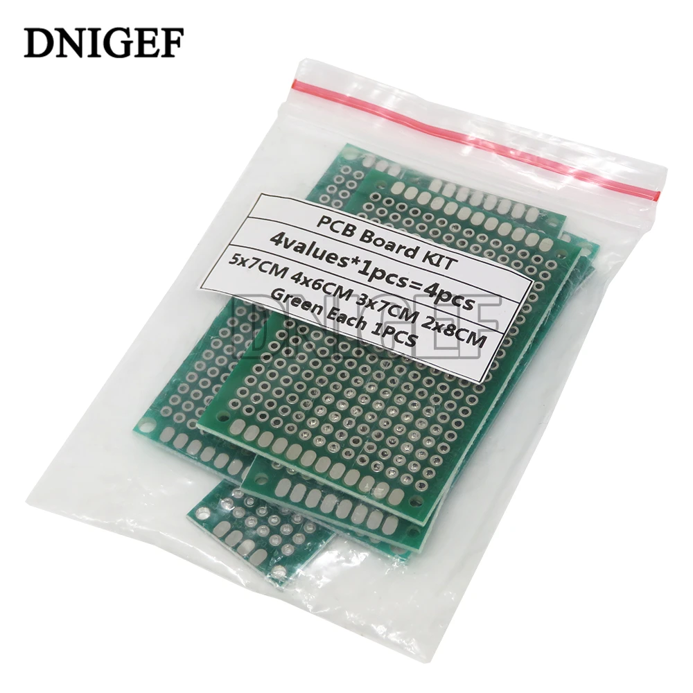 4 шт 5x7 4x6 3x7 2x8 см двухсторонний медный Прототип PCB комплект универсальная плата