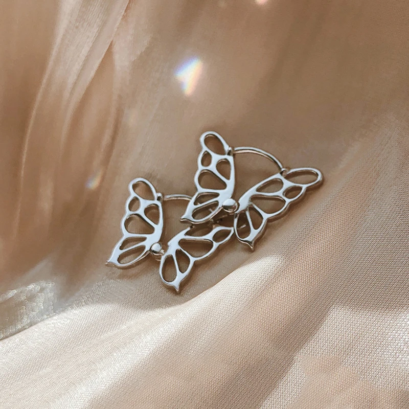 

New Design Hot Sale Hollow Design Butterfly Hoop Earrings for Women Girl Christmas Gift