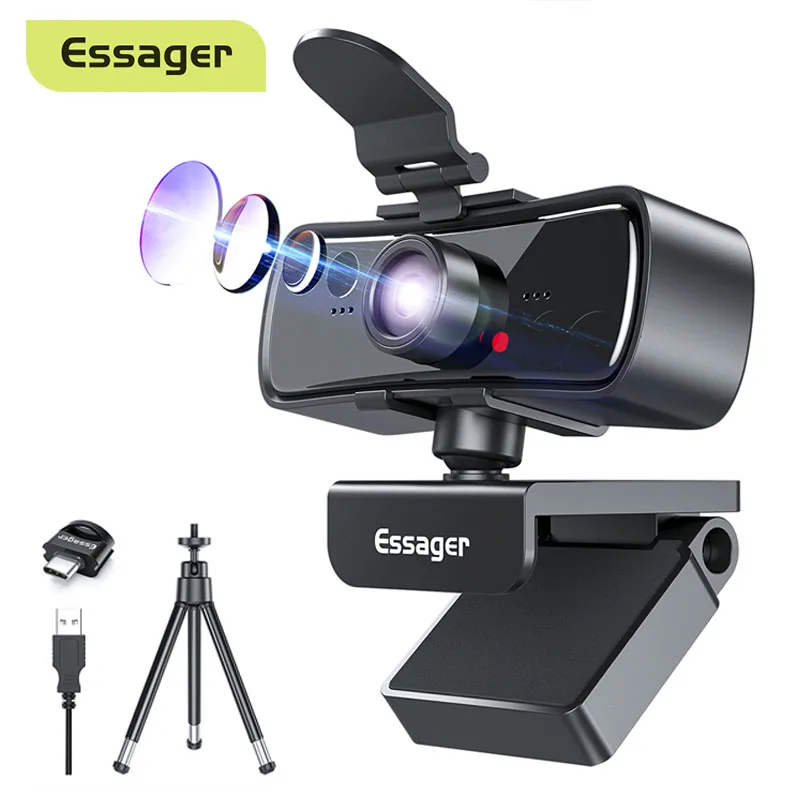

Веб-камера Essager C3, 1080P, Full HD, с микрофоном, автофокусом, USB