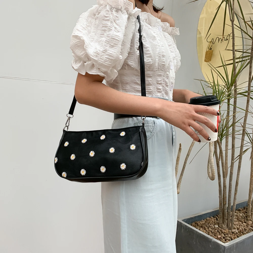 Сумка через плечо из искусственной кожи с ромашками и цветами Классическая