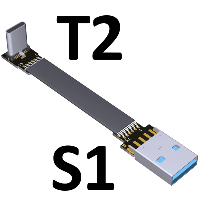 3A Тип USB C двойным углом 90 градусов кабель с разъемом usb c для лента плоская