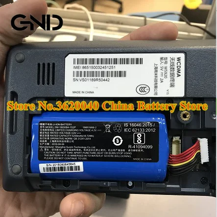 GND 3 6 V 5200 мА/ч 18.72Wh SM 18650B4 1S2P Замена Батарея для sunmi W5920 9 линий новый бренд полимерный