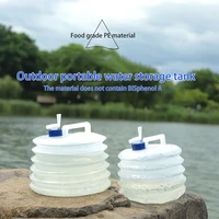 portable folding bucket outdoor picnic self driving tour portable storage bucket large capacity with faucet foldable water bag