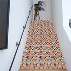 ПВХ обои стеклянная мозаика простые 13 шт. DIY лестницы наклейки, наклейки на ступени наклейки на стену