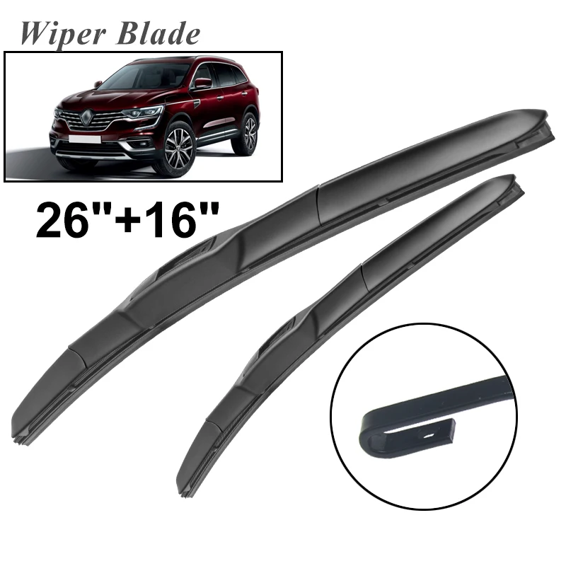 

Щетки стеклоочистителя okoстеклоочистителя RHD и LHD для Renault Koleos 2017-2019, лобовое стекло, переднее стекло, 26 дюймов + 16 дюймов