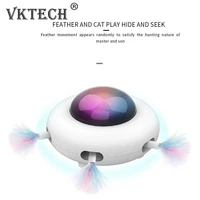 cats teaser toys interactive dolls ufo feather stick spinning pet turntable catching training electronic components