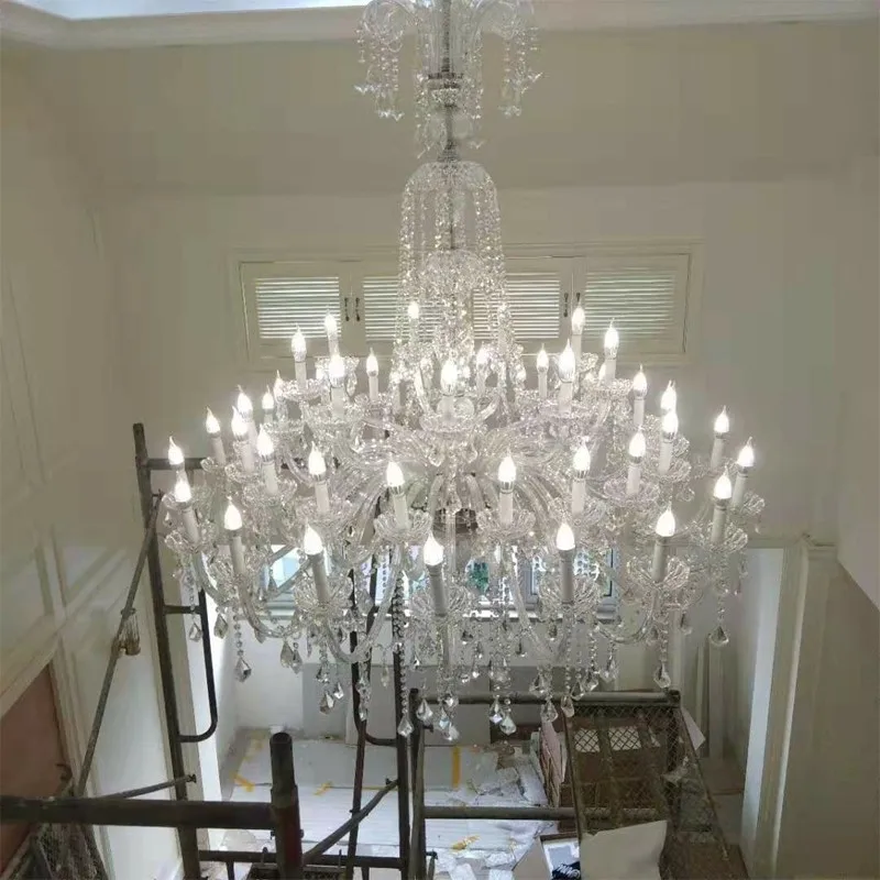 Большая Потолочная люстра светодиодные светильники из хрусталя для церкви