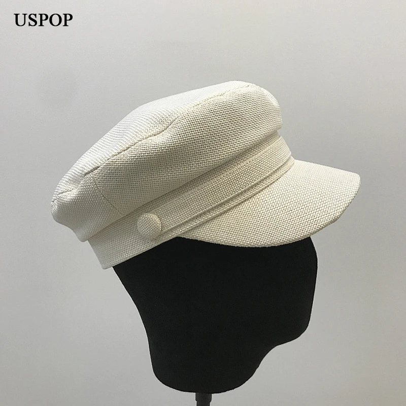 Кепка газетчик USPOP из хлопка и льна Женская Повседневная на плоской подошве в