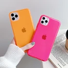 Неоновый флуоресцентный однотонный чехол для телефона iPhone 12 Mini 13 11 Pro Max XR X XS Max 7 8 Plus, мягкий прозрачный чехол-накладка