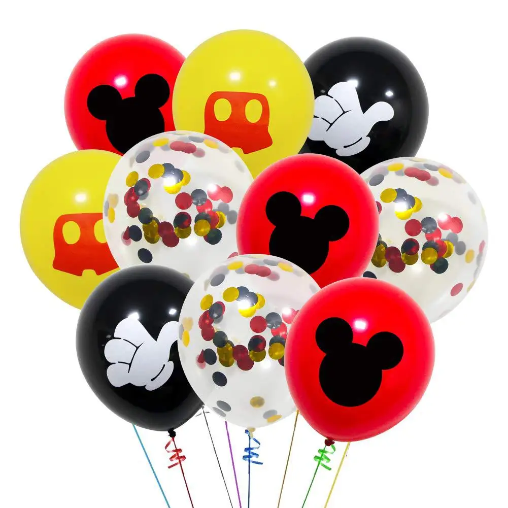 

Disney Mickey Mouse Birthday Party Supplies Disposable Tableware Birthday Party Decorations Kids Paper Straws Paper Plates