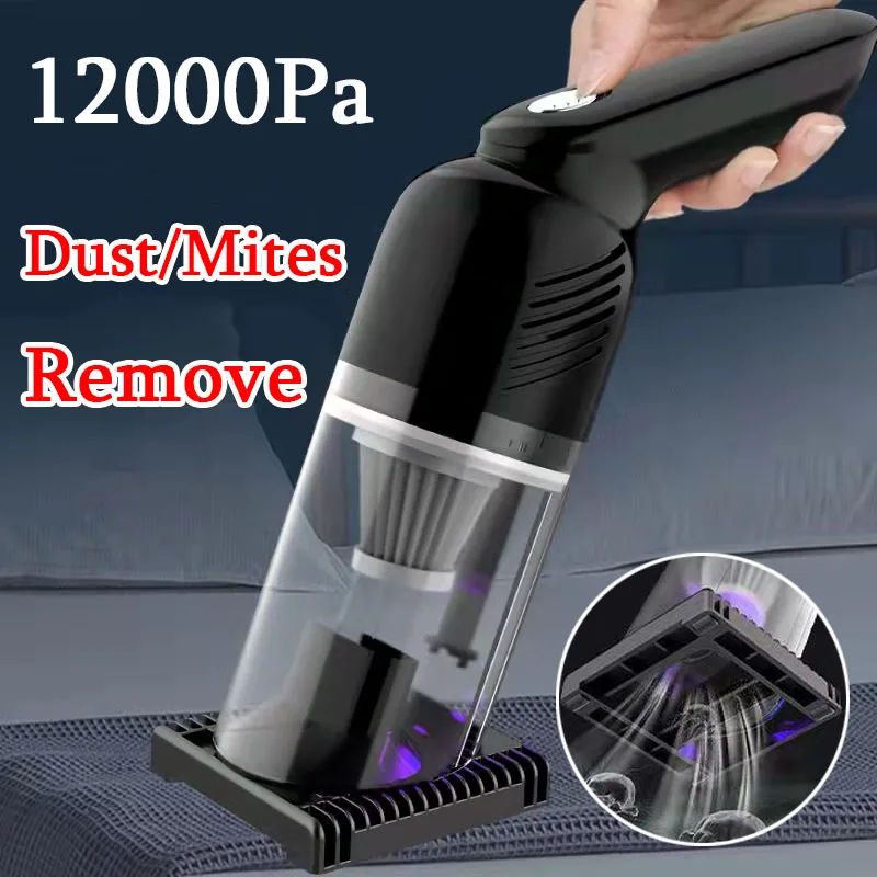 

Mini 12000Pa Cordless Car Vacuum Cleaner Handheld UV Light Sterilization Mite Dust Removal Wireless Powerful Cleaner Dry/Wet Use