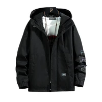 jacket men 2021 new zipper hooded windbreaker mens casual solid color jacket spring and autumn sportswear thin jacket men
